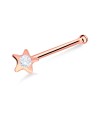 Star Shine Shaped Silver Bone Nose Stud NSKD-142